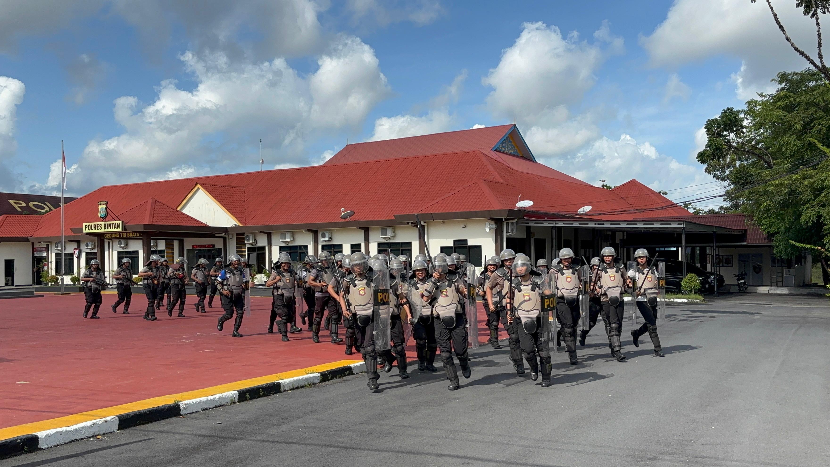 Jelang May Day 2026, Polres Bintan Gelar Simulasi Dalmas dan Perkuat Kesiapan Personel