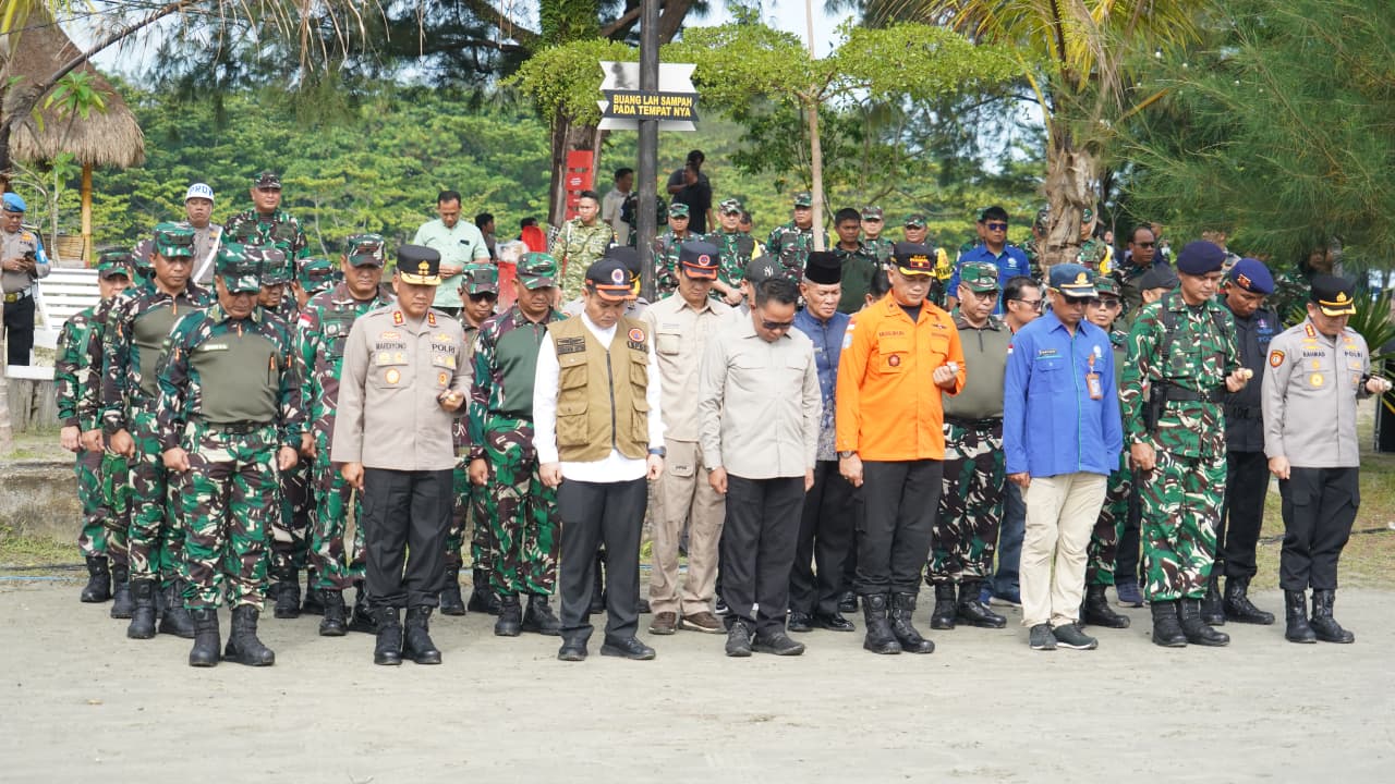 Lanal Bengkulu Ikuti Apel Gelar Latihan Kesiapsiagaan Operasional Penanggulangan Bencana Alam Gempa Bumi Megathrust Tahun 2026