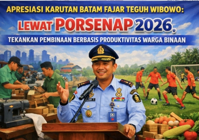 Apresiasi Karutan Kelas IIA Batam Fajar Teguh Wibowo: Lewat PORSENAP 2026, Tekankan Pembinaan Berbasis Produktivitas Warga Binaan