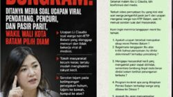 LI CLAUDIA BUNGKAM! Usai Ucapan Viral Soal Pendatang dan Pencuri Tuai Kecaman, Wakil Wali Kota Batam Pilih Diam Saat Dimintai Klarifikasi