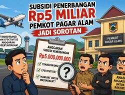 Subsidi Penerbangan Rp5 Miliar Pemkot Pagar Alam Jadi Sorotan, Transparansi dan Efektivitas Anggaran Dipertanyakan