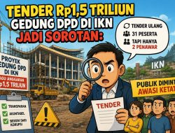 31 PESERTA, HANYA 2 YANG MENAWAR: TENDER PEMBANGUNAN GEDUNG DAN KAWASAN DPD DI IKN SENILAI RP1,58 TRILIUN MENYISAKAN BANYAK PERTANYAAN, PUBLIK MINTA TRANSPARANSI DAN PENGAWASAN MENYELURUH