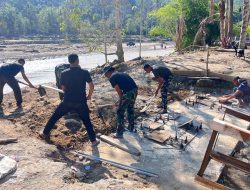 TNI dan Warga Gotong Royong Laksanakan Kegiatan di Wilayah Linge, Aceh Tengah