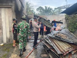 Lima Rumah Warga Hangus Dilalap Api di Kecamatan Timang Gajah, Polisi Bantu Pemadaman dan Lakukan Penyelidikan