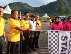 GERAK JALAN SANTAI DAN SENAM BERSAMA SEMARAKKAN HARI BHAYANGKARA KE-80 DI POLRES BENER MERIAH