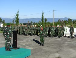 Tingkatkan Kedisiplinan Prajurit, Kodim 0119/BM Gelar Upacara Bendera Mingguan