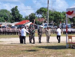 Prajurit Lanal Bintan Ikuti Upacara Pembukaan TMMD Ke-129 Kodim 0315/TPI di Desa Busung