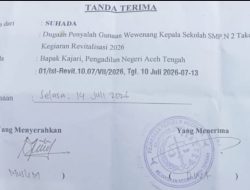 Suhada Laporkan Kepala SMP Negeri 2 Takengon ke Kejaksaan, Dugaan Penyalahgunaan Wewenang dalam Program Revitalisasi