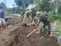 Sambut HUT RI ke-81, Koramil 01/Bandar Bersama Forkopimcam Gelar Goro Massal