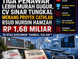 Tiga Penawar Termurah Gugur, CV Sinar Tungkal Ditetapkan Pemenang Proyek Cathlab RSUD Nurdin Hamzah