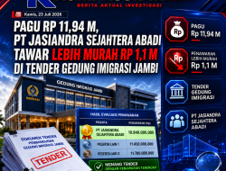 Pagu Rp11,94 M, PT Jasiandra Sejahtera Abadi Tawar Lebih Murah Rp1,1 M di Tender Gedung Imigrasi Jambi