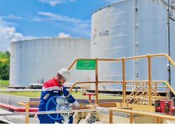 Dukung Pertamina Implementasi B50 Nasional, Elnusa Petrofin Gelar Go Live Penyaluran Perdana Biosolar Industri B50 dari Fuel Terminal IBT Pulau Laut