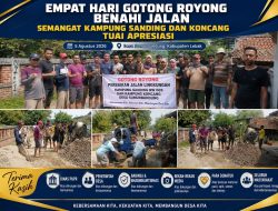 Empat Hari Gotong Royong Benahi Jalan, Semangat Kampung Sanding dan Koncang Tuai Apresiasi
