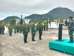 Upacara Mingguan Kodim 0119/BM, Inspektur Upacara Ingatkan Babinsa Tingkatkan Kewaspadaan Terhadap Bahaya Karhutla