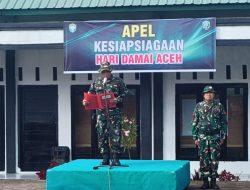 Sambut Peringatan Hari Damai Aceh Ke-21, Kodim 0119/BM Gelar Apel Gabungan Dilanjutkan Patroli Kamtibmas
