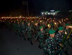 Dandim 0119/BM Hadiri Upacara Malam Taptu Dan Pawai Obor Dalam Rangka Peringati HUT ke-81 Kemerdekaan RI