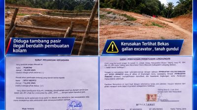 Di Duga Intarto Tunjukan Surat Perjanjian Pembuatan Kolam Serta Bagi Hasil Penjualan Pasir Yang Di Tandatangani Kepala Desa