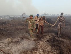 Tiga Hari Berjibaku Jinakkan Si Jago Merah, Pos Babinpotmar Pulau Kijang Bersama Tim Gabungan Berhasil Padamkan Karhutla di Daerah Reteh