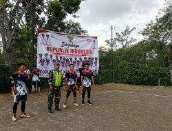 Danramil 02/WPS Hadiri Pembukaan Turnamen Voly Ball Di Desa Syura Jadi