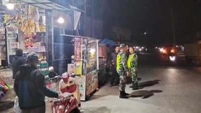 Pastikan Kondusifitas Wilayah, Anggota Koramil 03/TG Laksanakan Patroli Malam Hari Diwilayah