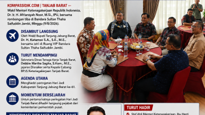 Wamenaker RI Tiba di Jambi, Hadiri Hari Jadi Tanjab Barat ke-61