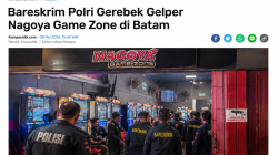 Mabes Polri Turun Tangan, Gelper Nagoya Game Zone Batam Digerebek