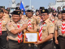 TANAMKAN JIWA BAHARI PADA GENERASI MUDA, ASTER KODAERAL III HADIRI APEL GABUNGAN SAKA BAHARI NASIONAL