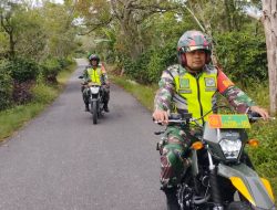 Patroli Wilayah, Koramil 01/Bandar Jaga Kamtibmas Sekaligus Cegah Karhutla dan Kebakaran Pemukiman