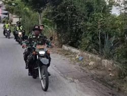 Gunakan Sepeda Motor, Anggota Koramil 01/Bandar Patroli Dan Sosialisasi Siaga Bencana