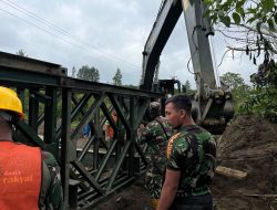 Sinergi Satuan TNI, Pembangunan Jembatan Bailey di Bale Redelong Capai 80%