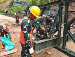 Jembatan Bailey Desa Belang Panu Mulai Dirakit, Pembangunan Memasuki Tahap Perakitan Struktur Baja