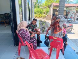 Wujudkan Kepedulian TNI, Babinsa Koramil 02/WPS Lakukan Pendataan Perlinsos Di Kecamatan Wih Pesam