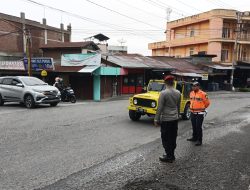 Polres Bener Meriah Bersama Dishub Gelar Strong Point, Wujudkan Kamseltibcarlantas di Simpang Balik