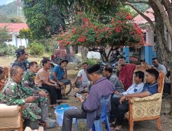 Pererat Sinergitas, Anggota Posramil 08/SN Laksanakan Komsos Bersama Anggota Pos Pol dan Masyarakat di Pantan Tengah