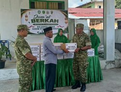 Jumat Berkah, Koramil 02/Bebesen Salurkan Sembako kepada Warga Kurang Mampu
