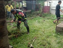 Babinsa Koramil 01/Lut Tawar Bersama Warga Gelar Karya Bakti, Perkuat Semangat Gotong Royong