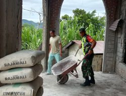 Kepedulian TNI terhadap Masyarakat, Babinsa Koramil 02/Wps Dukung Pembangunan Rumah Ibadah