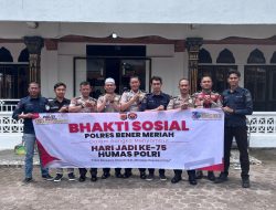 Sambut HUT ke-75 Humas Polri, Polres Bener Meriah Gelar Bakti Sosial Bersihkan Masjid Al-Mukminun