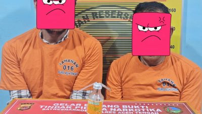 Lagi, Satresnarkoba Polres Aceh Tengah Ringkus 2 Pemasok Sabu Asal Medan, Selama Sepekan Operasi Telah Ungkap 4 Pengguna dan 5 Pengedar Termasuk Asal Bireun
