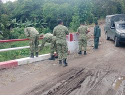 Evaluasi Pembangunan Infrastruktur, Staf Teritorial Kodim 0119/BM Bersama Tim Wasev Irdam IM Tinjau Jembatan Aramco Di Kabupaten Bener Meriah