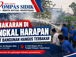 Empat Bangunan Hangus Terbakar di Tungkal Harapan, Petugas Gabungan Bergerak Cepat